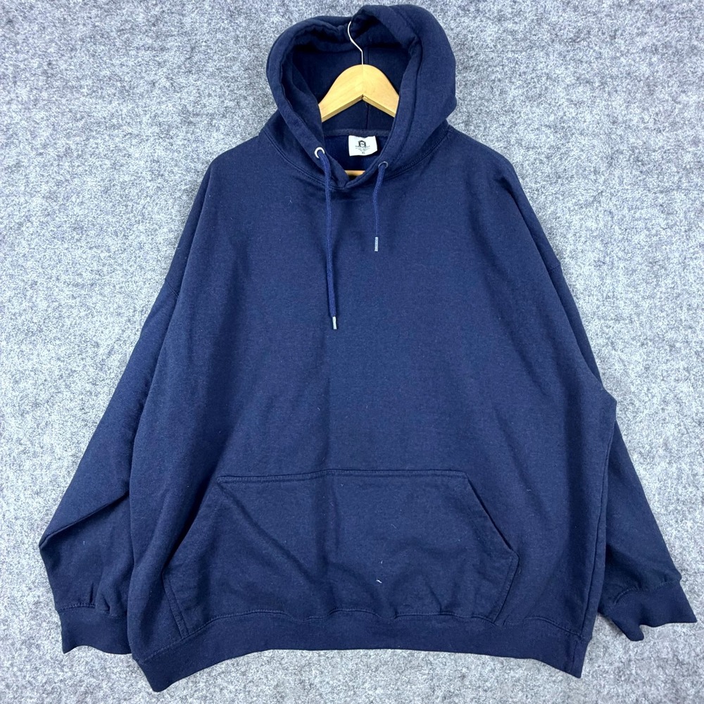 Homespun Hoodie Mens XL Navy Blue Cotton Oversize Kangaroo Pockets Neutral Basic